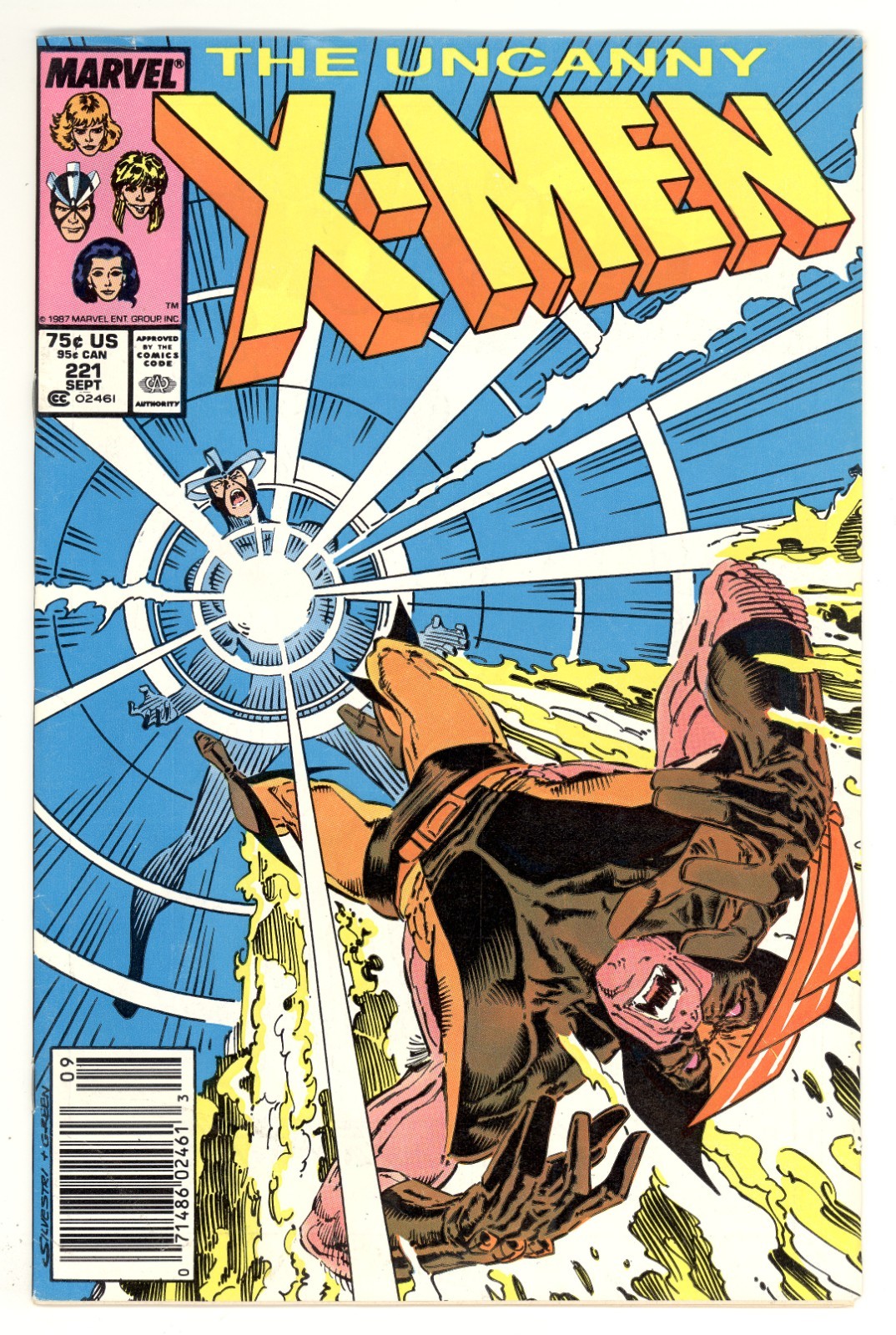 UNCANNY X-MEN #221 NEWSSTAND VARIANT VG/F 5.0 1ST MR SINISTER MARVEL COMICS 1987