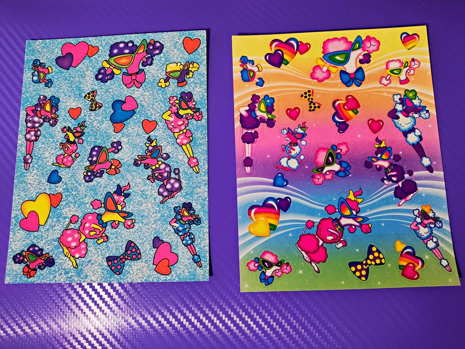 Vintage Lisa Frank Poodle Sticker Sheets 2 Variations S119