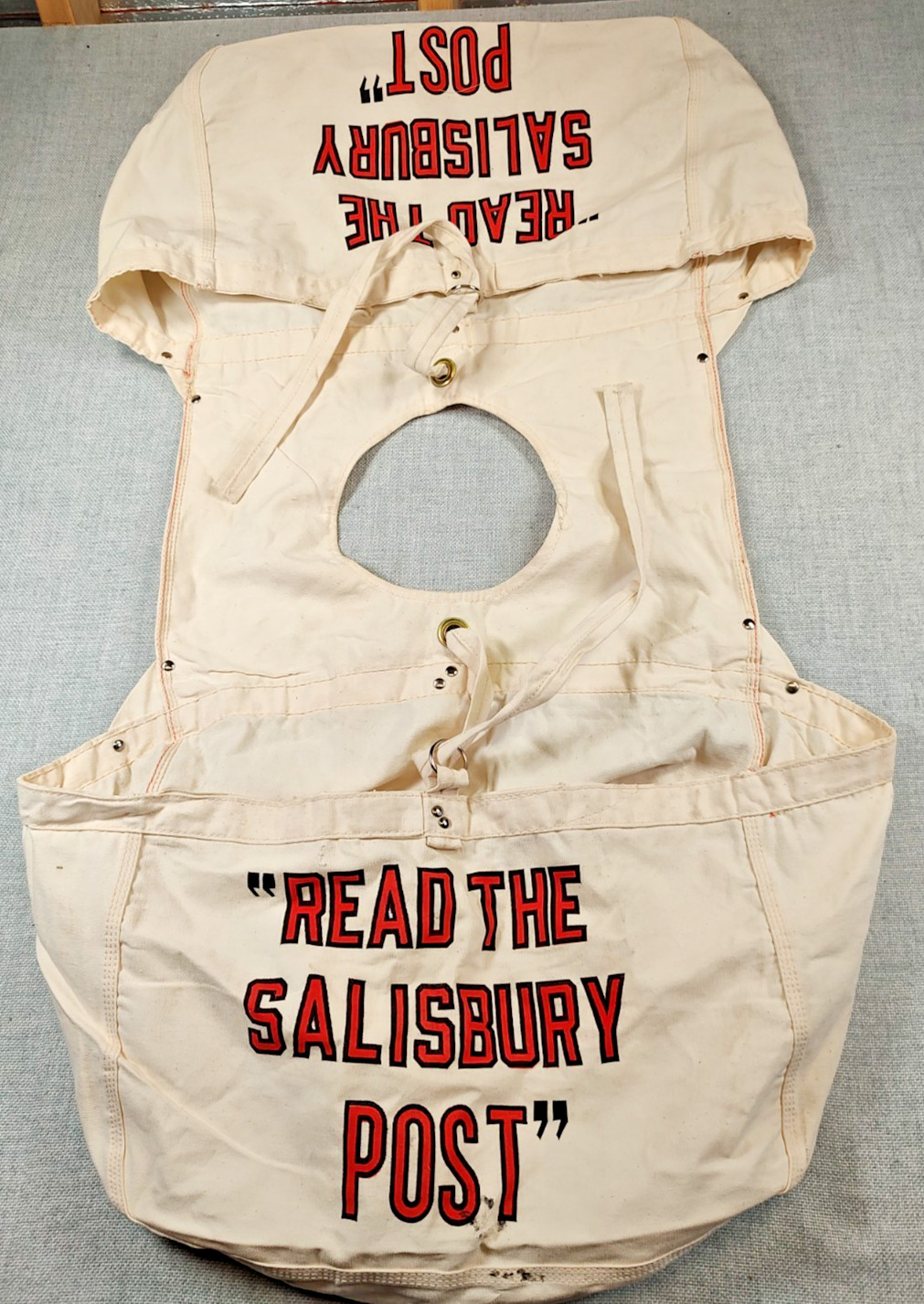 Vintage Read The Salisbury Post Paper Boy News Boy Canvas Double Sided Bag