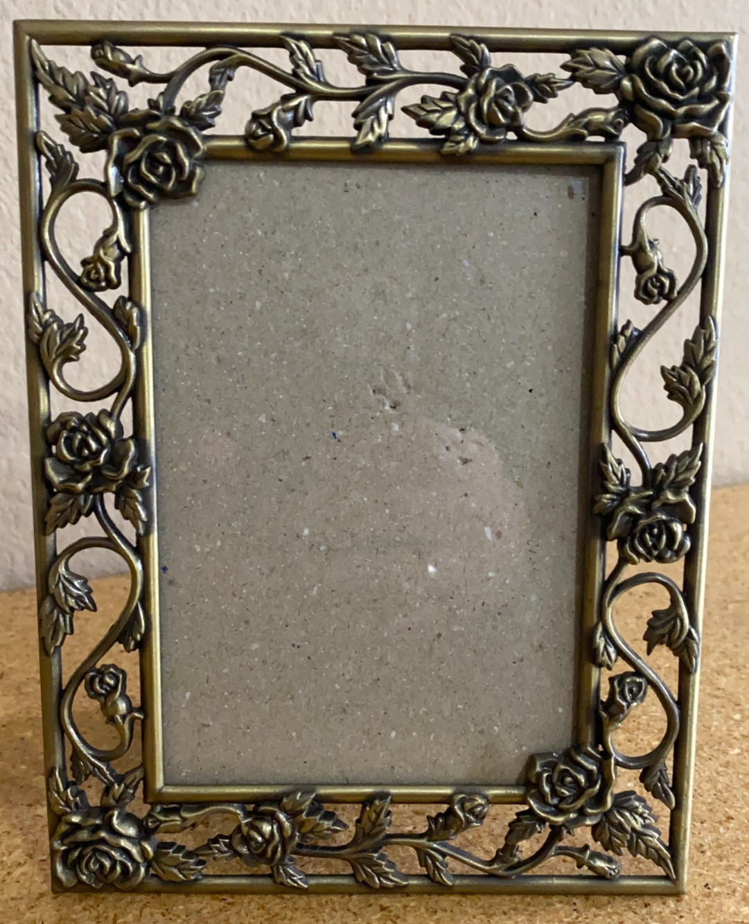 VTG Connoisseur Ornate Floral Brass Picture Table or Wall Art Frame 7 x 5