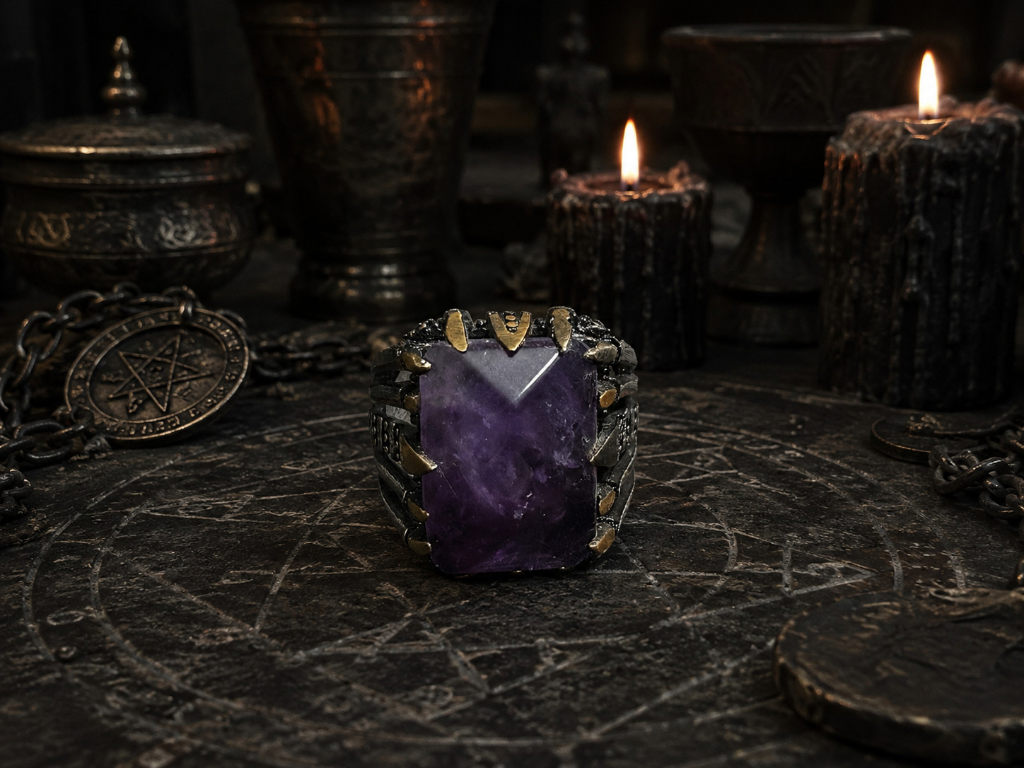 Lucifer Black Magic Ring Occult Vessel Talisman Power Love Money Protection