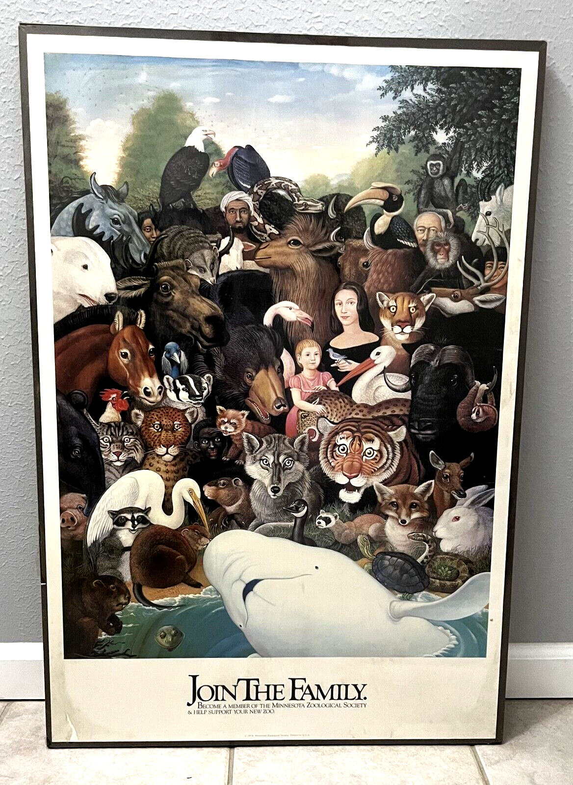 MINNESOTA ZOOLOGICAL SOC Join The Family 1978 Original Vintage Poster NEW SEALED