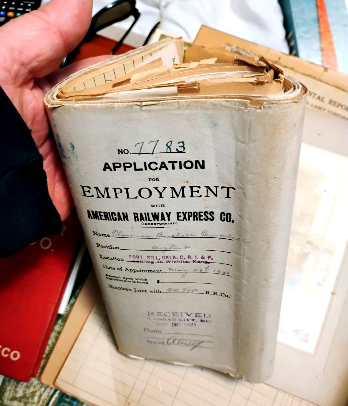 Vintage 1921 - 1933 RAILWAY EXPRESS AGENCY group of Employee Applications