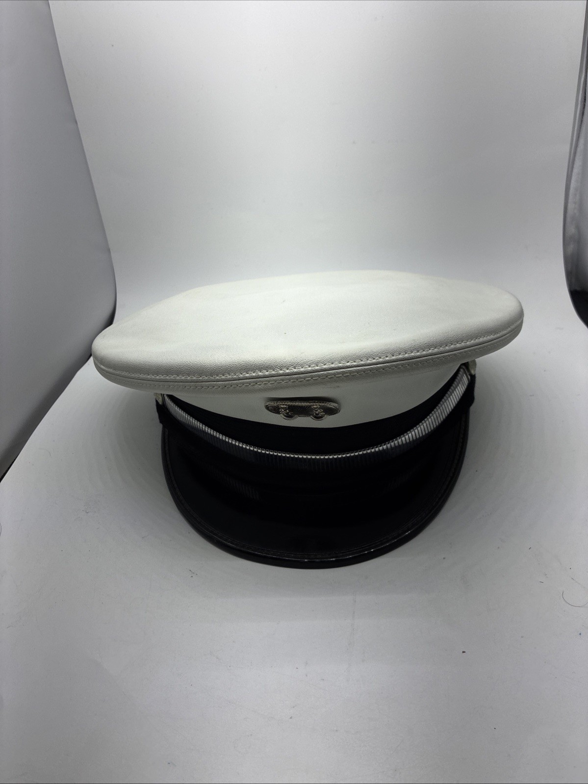 HARRIS & FRANK 1950’s White Dress Visor Cap Hat Peaked LA Police DEPT CPT 71/4