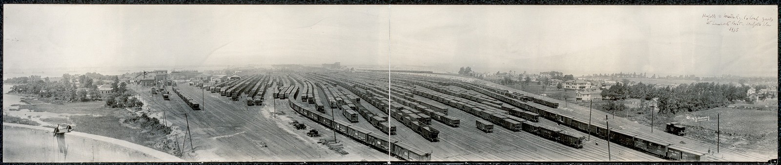Norfolk Virginia 1915 Norfolk Western Coal Yards Lamberts Point Railcars