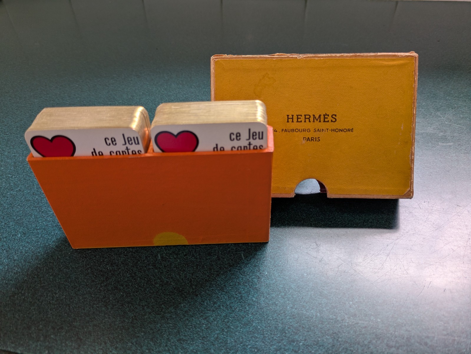 Rare Vintage Hermès Playing Cards, two decks in original box very good condition