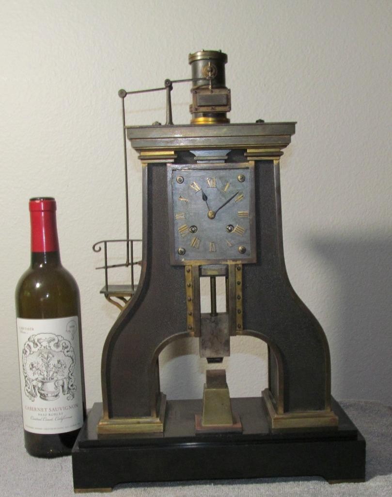Antique French Industrial Series Steam Hammer Clock-1880