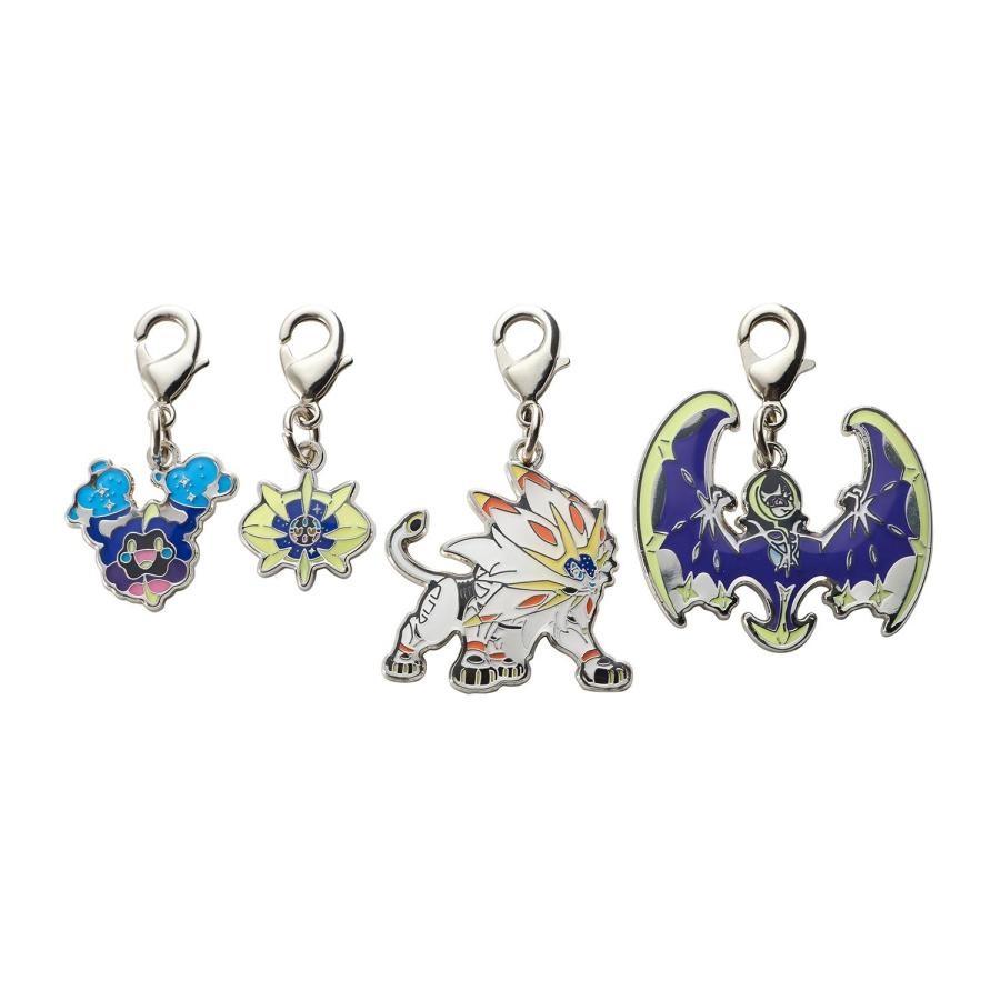 Pokemon Center Original Metal Charm Cosmog Cosmoem Solgaleo Lunala #789-792 Set