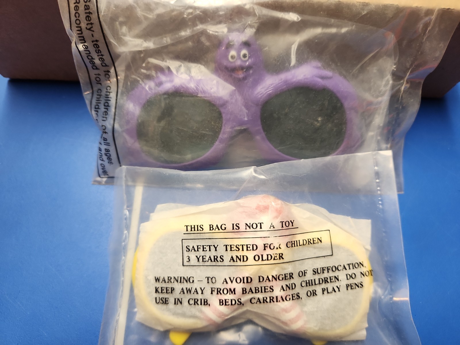 1980\'s McDonald’s Ronald McDonald & Grimace Sunglasses NEW SEALED