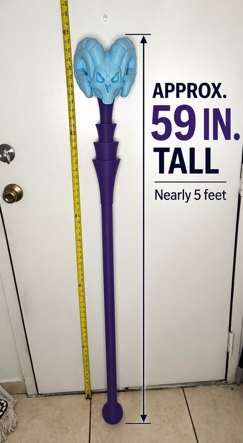 Skeletor Havoc Staff 80s Cartoon Inspired Cosplay Prop – Approx. 59” Tall