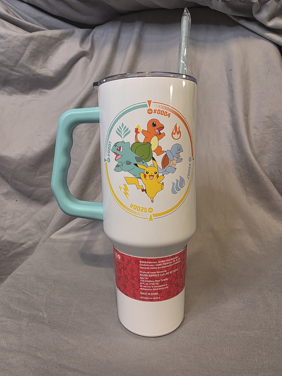 Pokémon 40 oz tumbler Kanto Starters New 2026