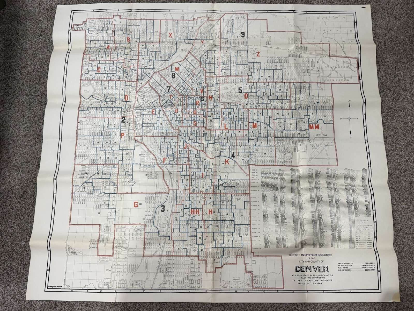 1949 Denver Colorado VotingPrecinct Map Election CommissionOriginal 42x38
