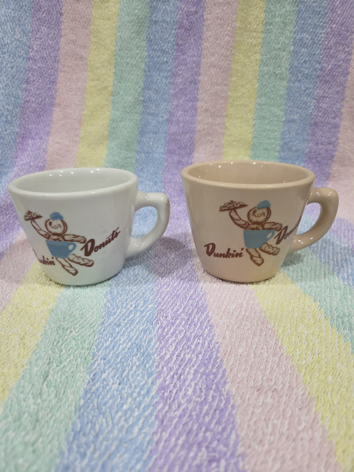 Vintage Dunkin\' Donuts Dunkie Advertising Coffee Mug Pair By Jackson China
