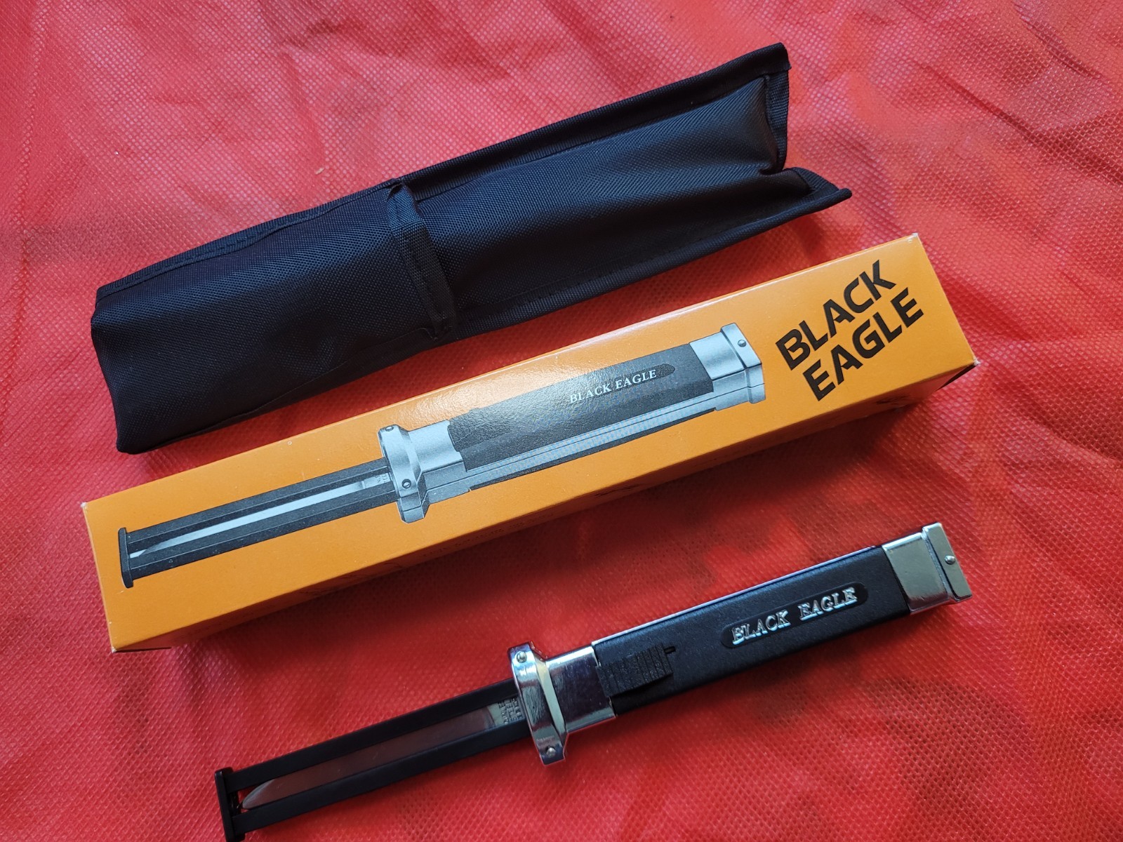 1980s Black Eagle Reverse Switchblade w/ retracting guard RARE - New In Box