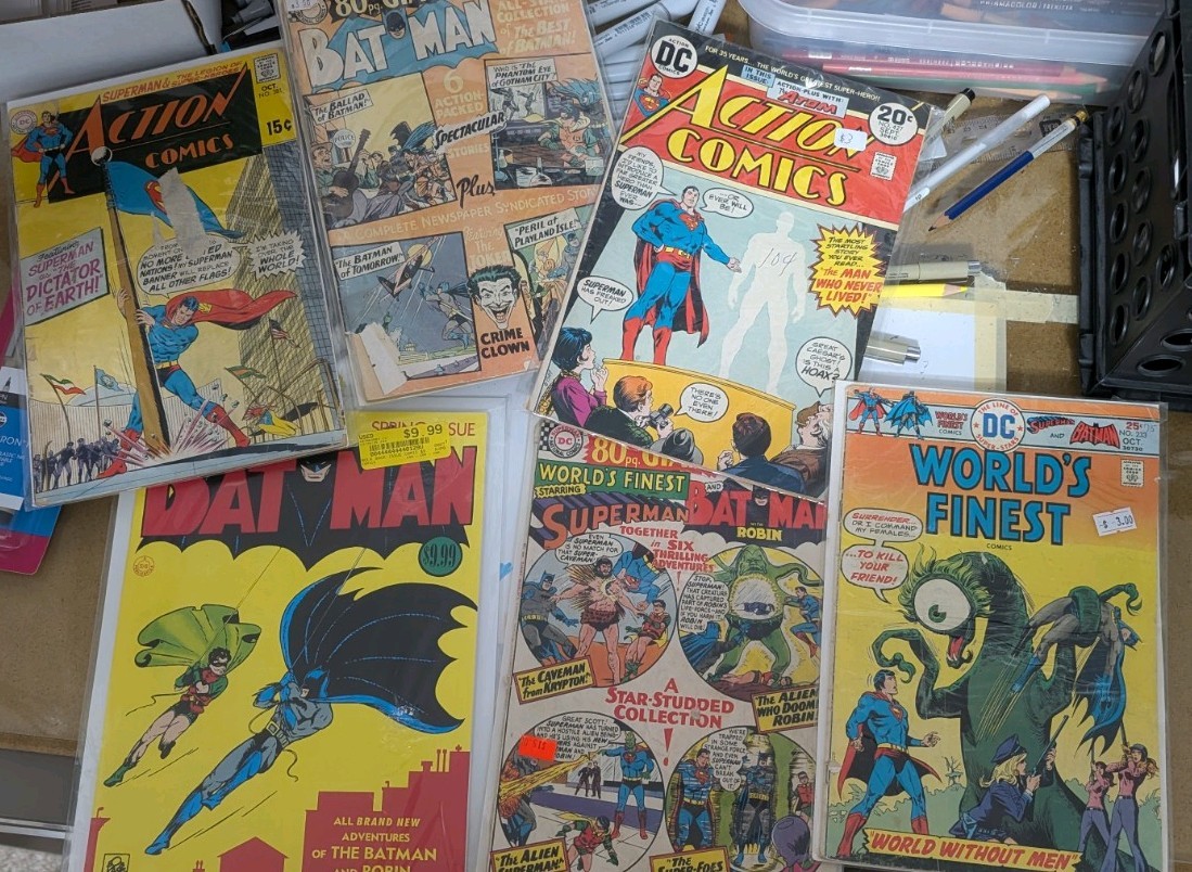 old vintage comic book lot. Superman Batman 