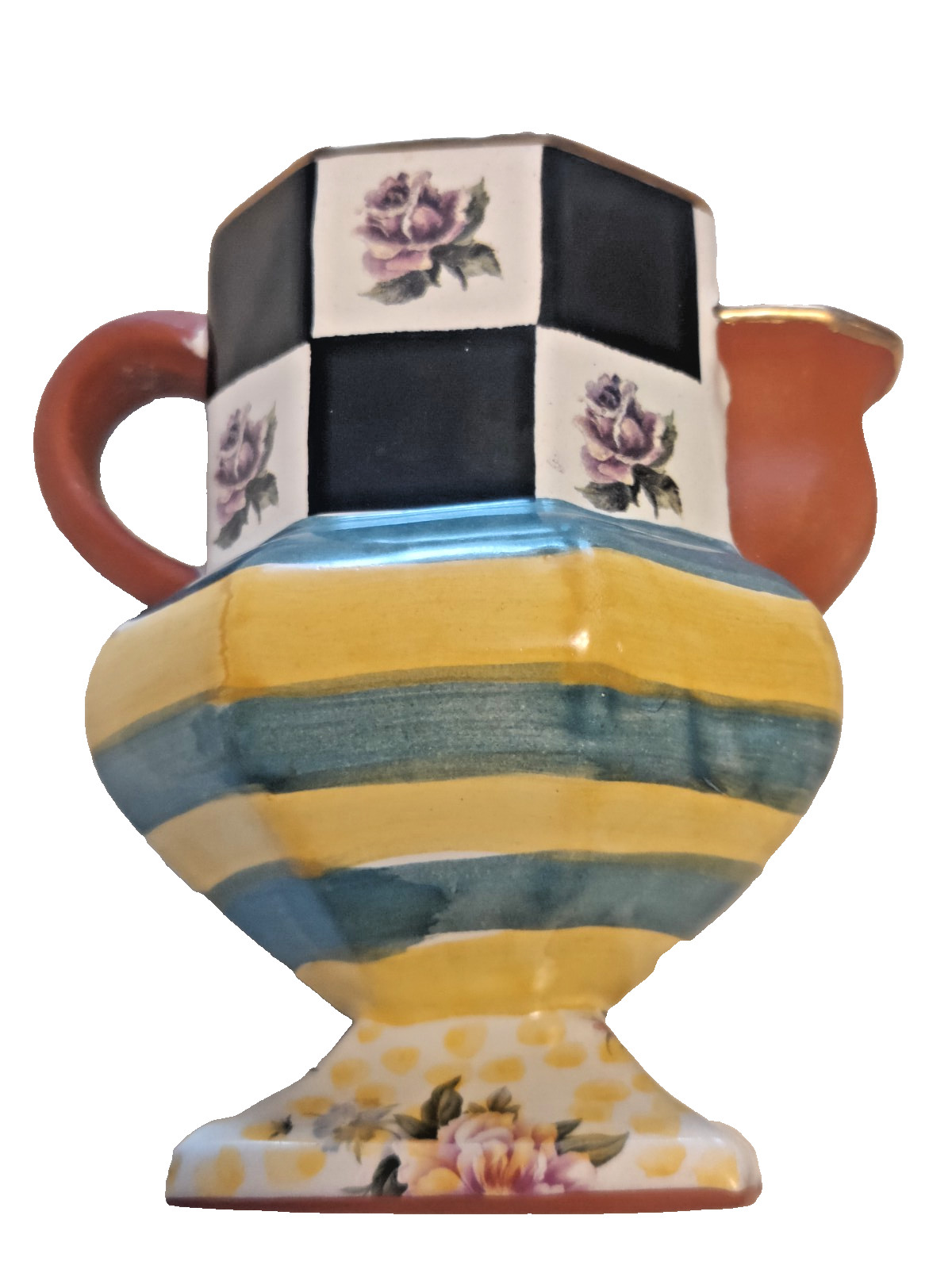 MacKENZIE-CHILDS Torquay Sea and Shore Pedestal Creamer 1995 Signed and Retired