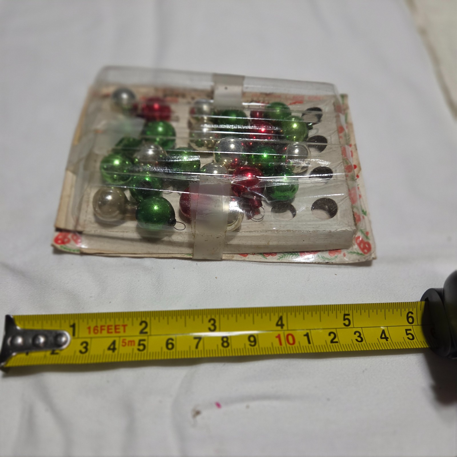 Vtg Mini Glass Christmas Ornaments Carded Mercury Glass Baubles Japan Set