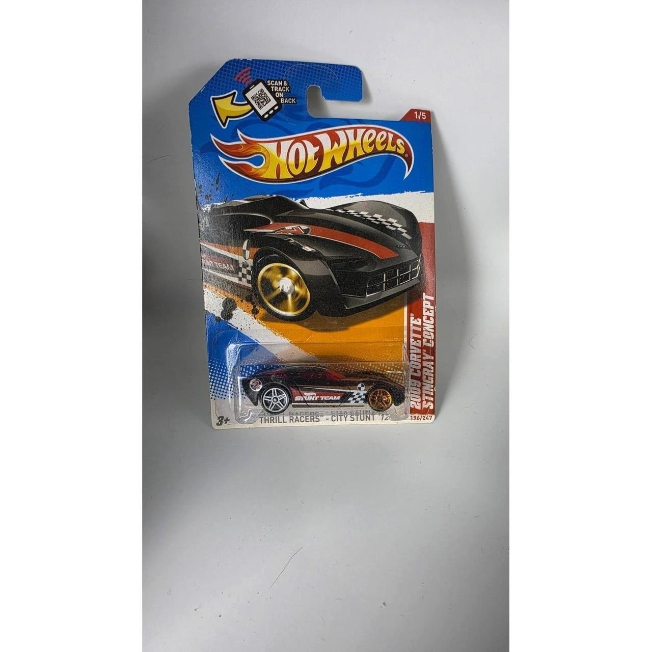 Hot Wheels 2009 Corvette Stingray Concept Thrill Racers Diecast Toy Car 1:64 New