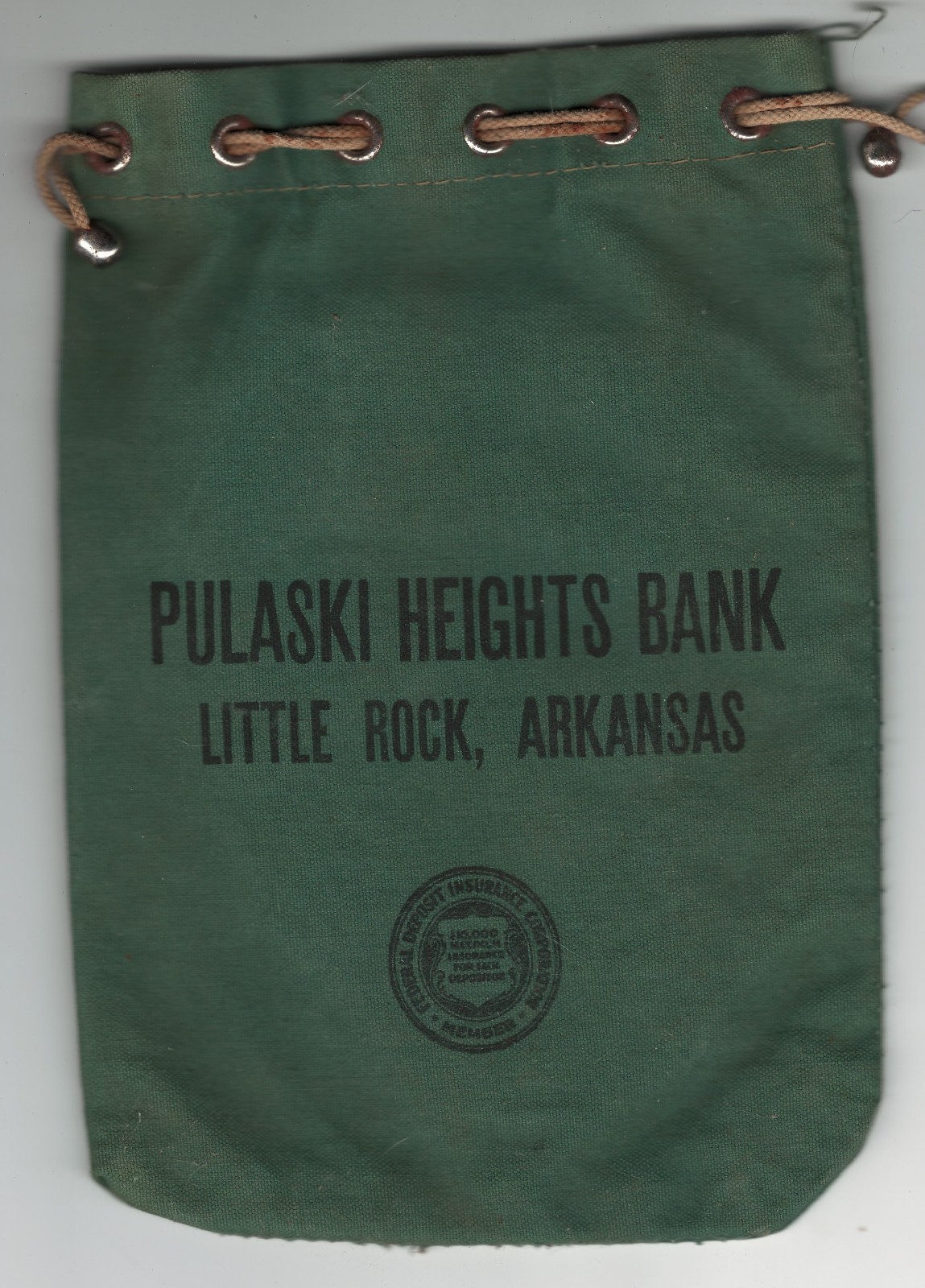 PULASKI HEIGHTS BANK LITTLE ROCK ARKANSAS MONEY BAG