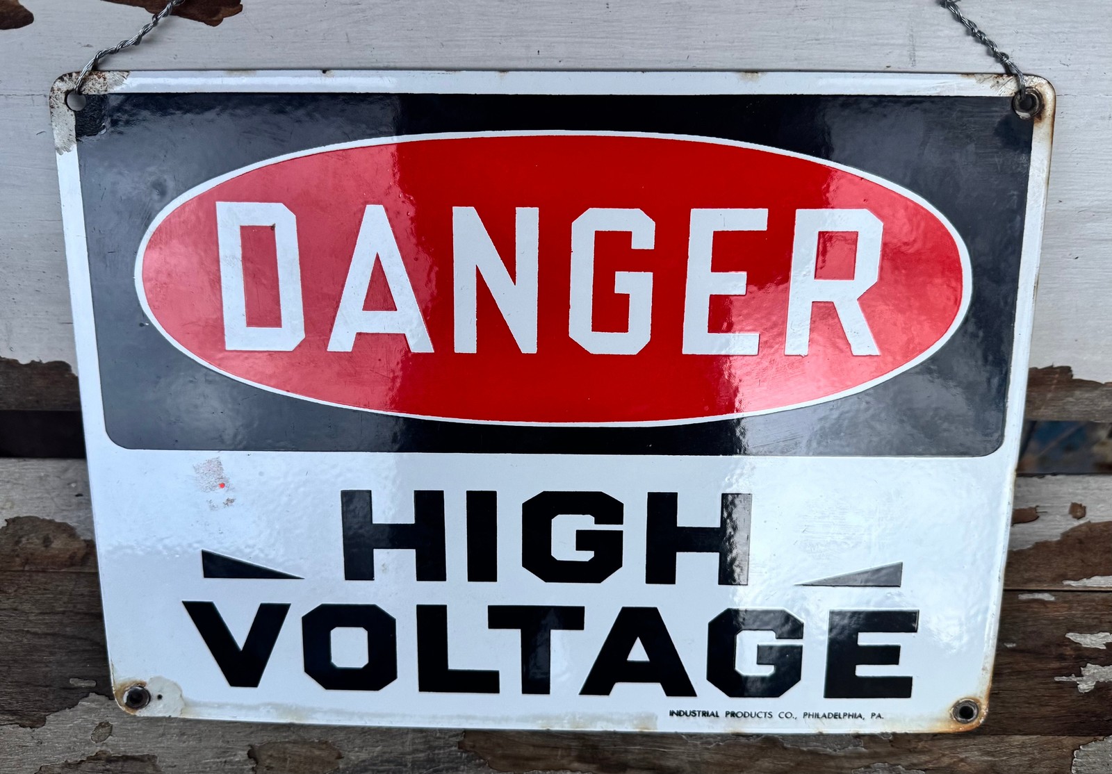 Vintage Danger High Voltage Porcelain Sign SHIPS FREE IN THE USA