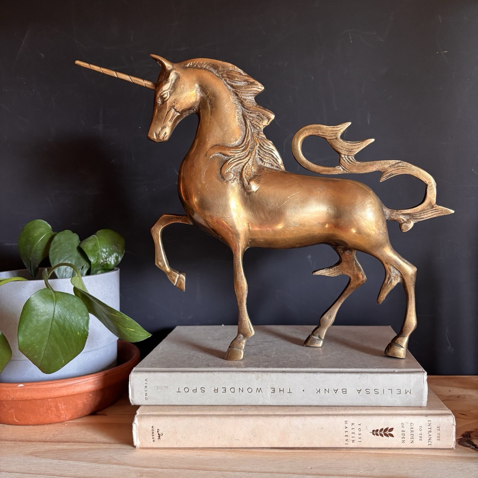 Vintage Brass MCM Large Unicorn Figurine