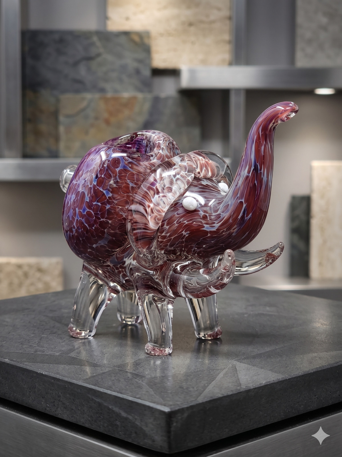 PREMIUM ELEPHANT COLLECTIBLE TOBACCO GLASS PIPE SMOKING (HANDMADE) ANIMAL PIPE.