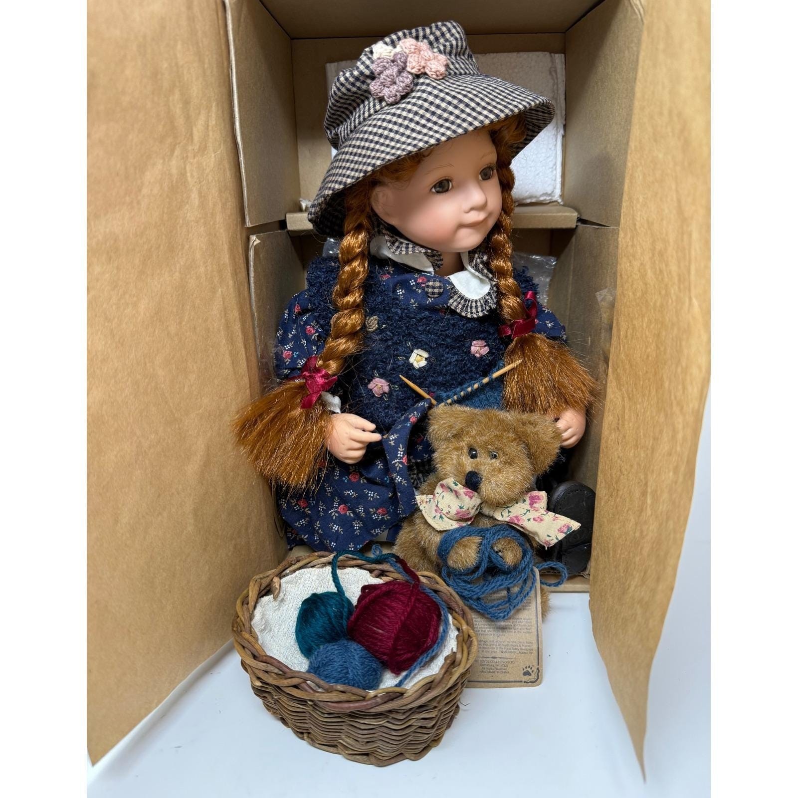 Vtg 2001 Boyds Bear Yesterdays Child Courtney Pearl Dropping Stitches 4954