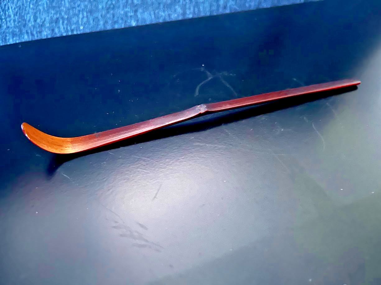 Japanese Wajima Lacquer Collectible Tea Scoop Chashaku Nihyo Signed w/Box