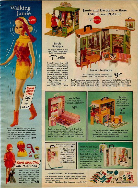 Vintage Mattel Walking Jamie Ad Reproduction Print Advertising 17x12