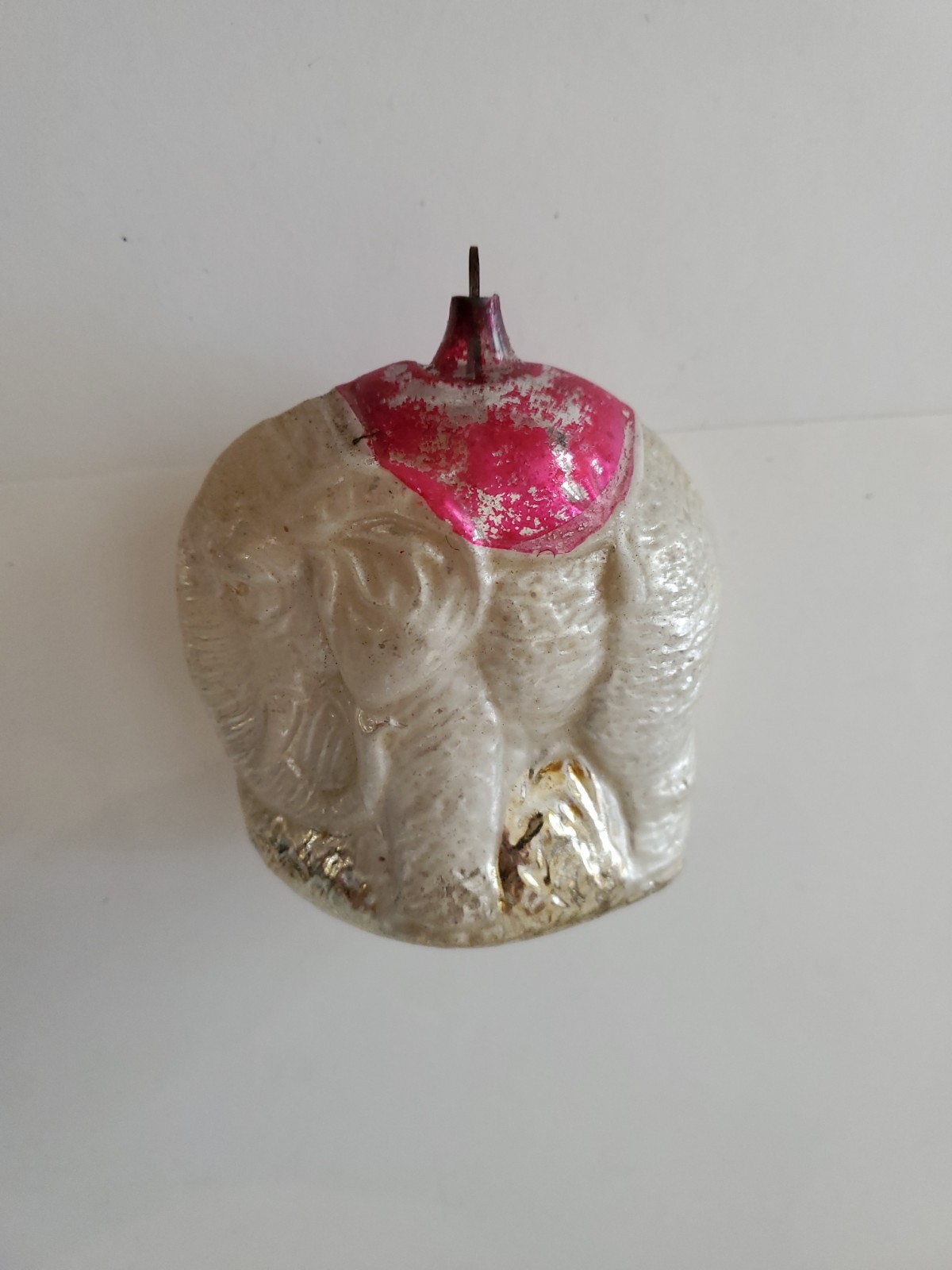 Circus Elephant, with Red Banket on Back.   Early 1900s German Glass Ornament