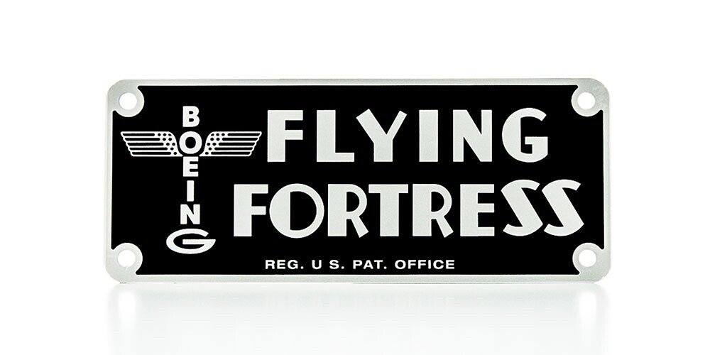Boeing B-17 Flying Fortress Instrument Panel Placard, WWII Aviation  PLA-0106