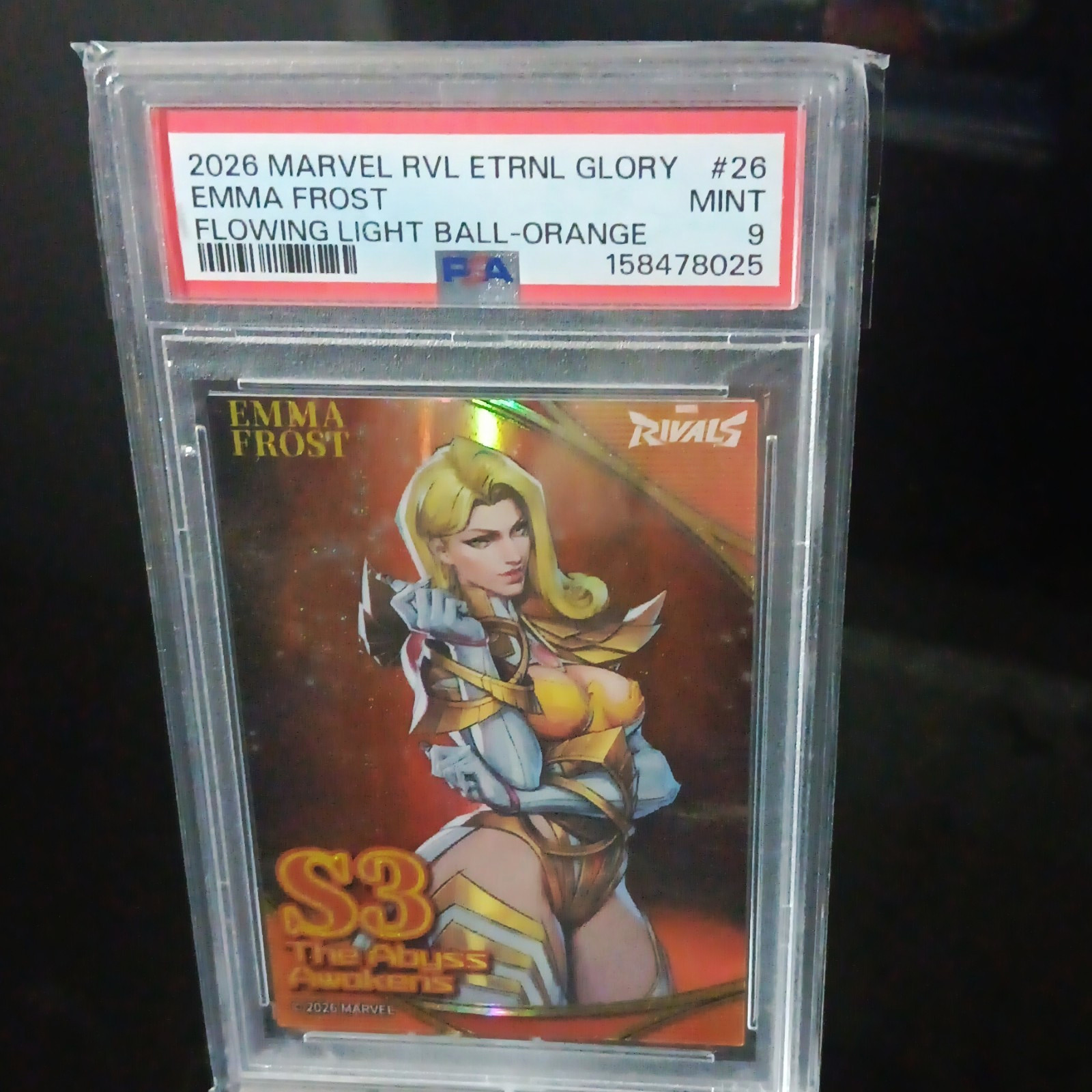 CardFun Marvel Rivals Eternal Glory Emma Frost Orange #26 PSA 9 /20 Pop 1