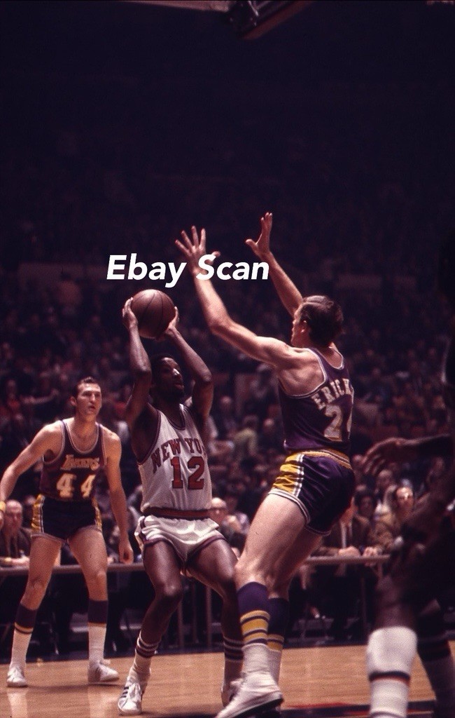 Original 35mm Slide Jerry West Dick Barnett Knicks Vs Lakers 1969-70