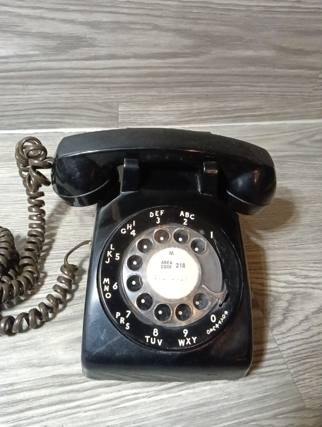 vintage black rotary telephone