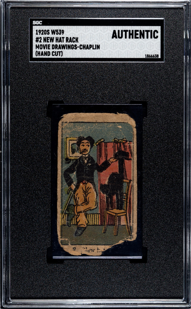 1920s W539 Movie Drawings-Chaplin New Hat Rack #2 SGC A