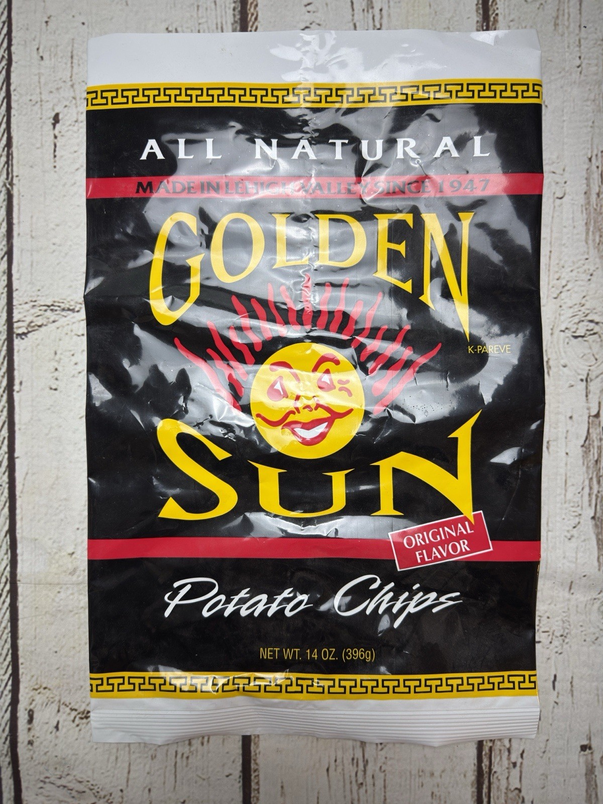 VTG Golden Sun All Natural Original Potato Chips Slatington PA 14 Oz Chip Bag