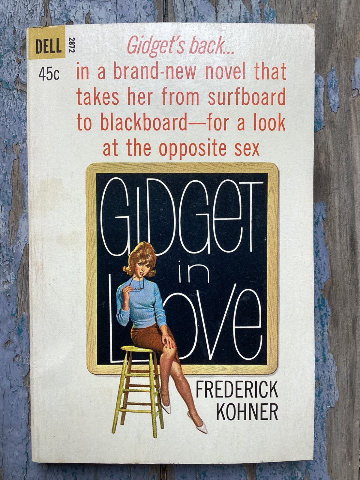 Original 1965 Dell Books Gidget In Love Frederick Kohner Pulp Paperback NICE