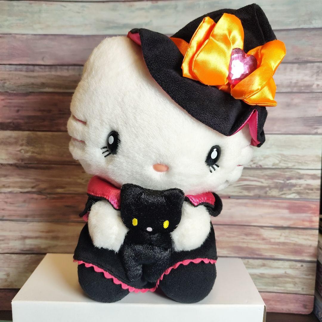 Rare USJ Limited Halloween Hello Kitty Plush Toy Black Cat