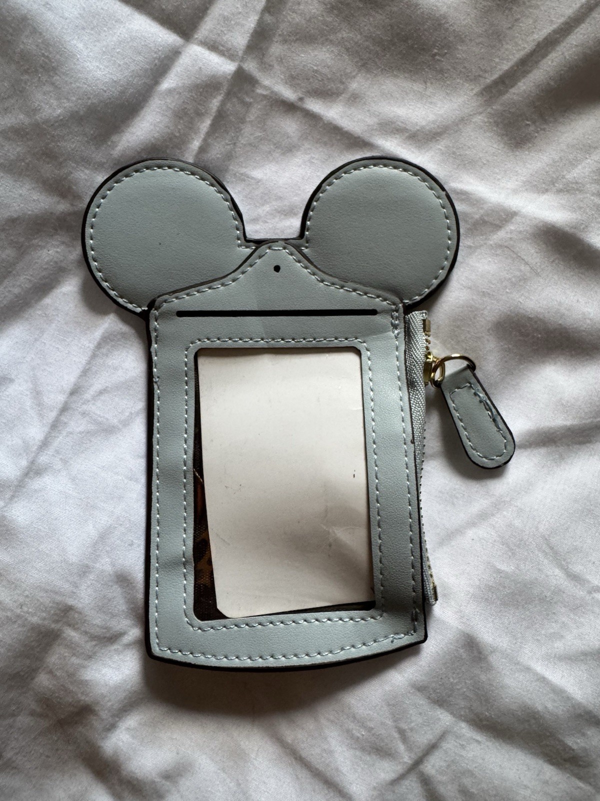 Happy Dream  Disney Mickey Mouse Ears ID Travel Wallet Gray