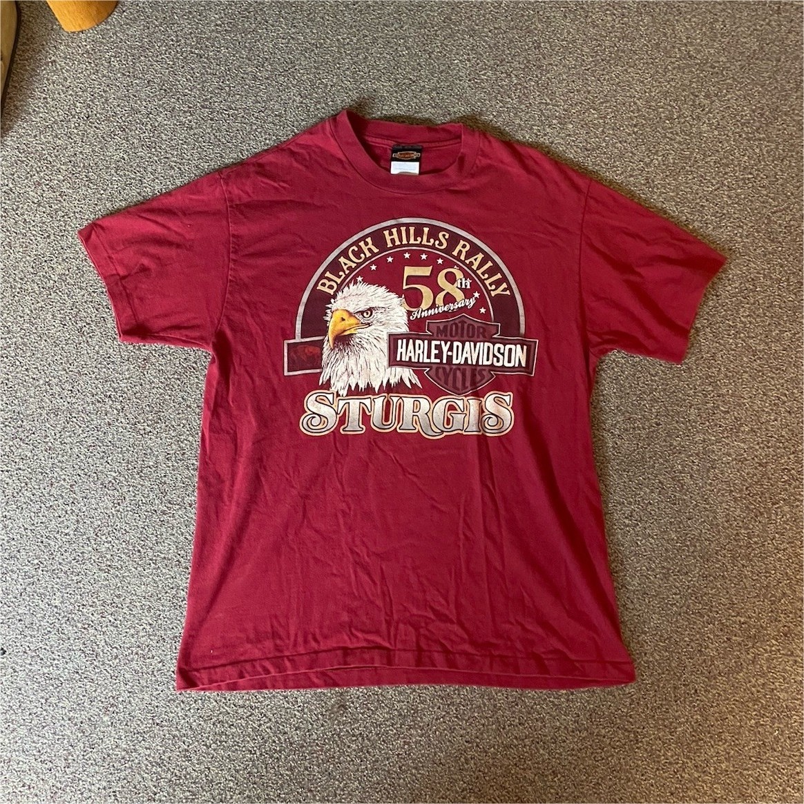 Vintage 1998 Harley-Davidson Sturgis Black Hills Rally Maroon T-Shirt L