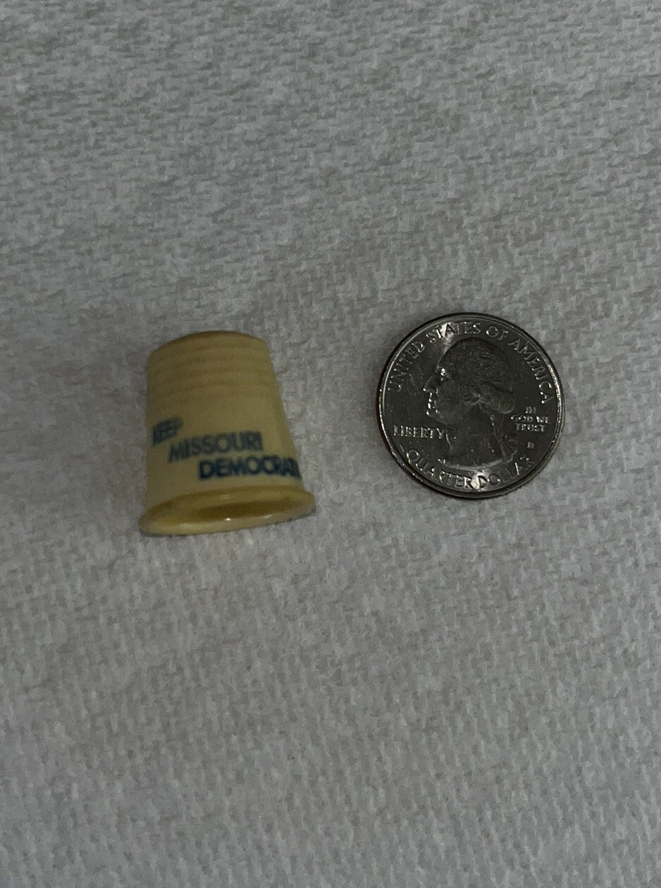 1940’s 50’s Political Thimble Keep Missouri Democratic Advertising Not Pin-back