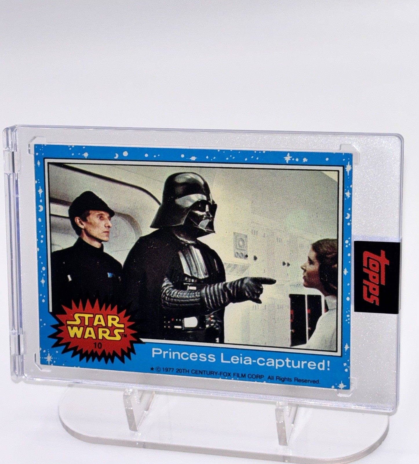 Topps 1977 Star Wars Card #10 Princess Leia Captured / Mag Case n Topps Seal