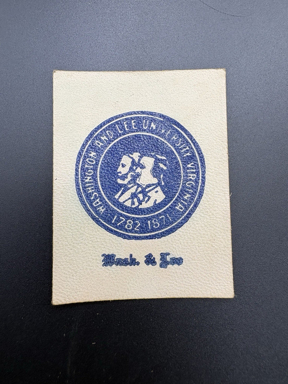c1910 L20 Washington & Lee University College Seal Tobacco Leather Virginia