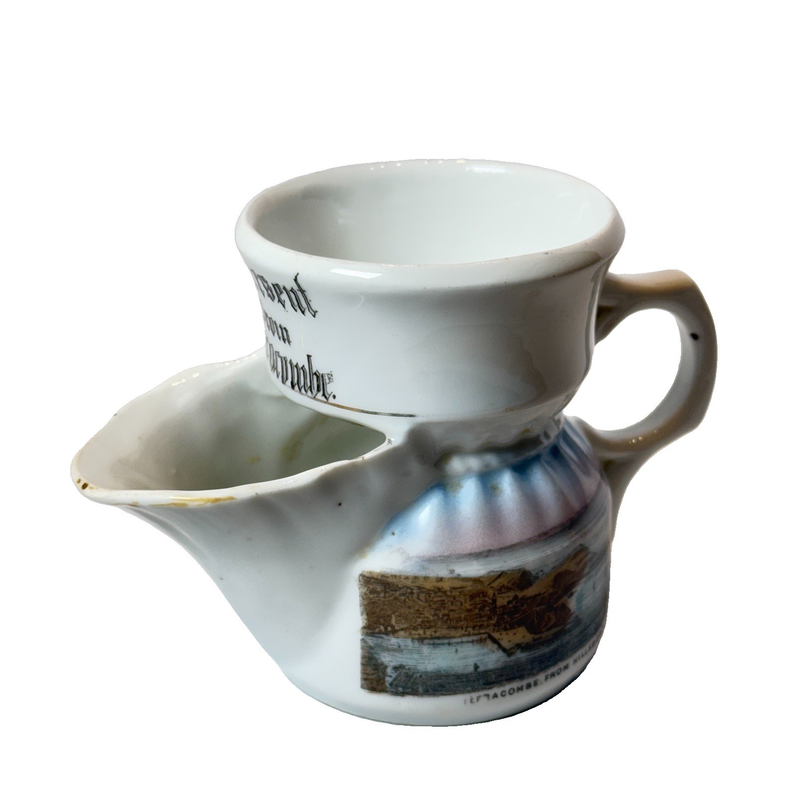 Ilfracombe - Hillsborough ENGLAND Souvenir PORCELAIN SHAVING SCUTTLE MUG