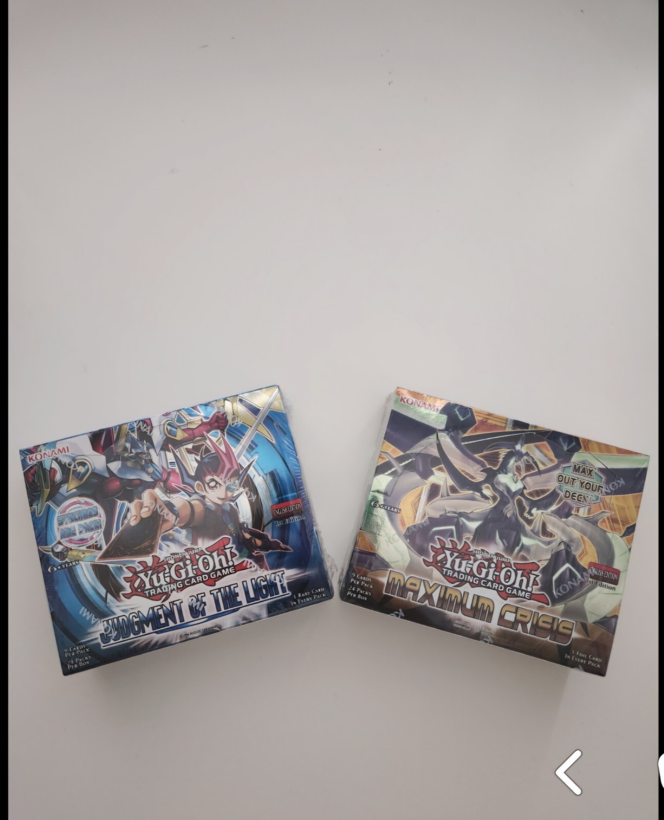 Yu-gi-oh Maximum Crisis and Judgement Of The Light Booster Boxes 1st edition