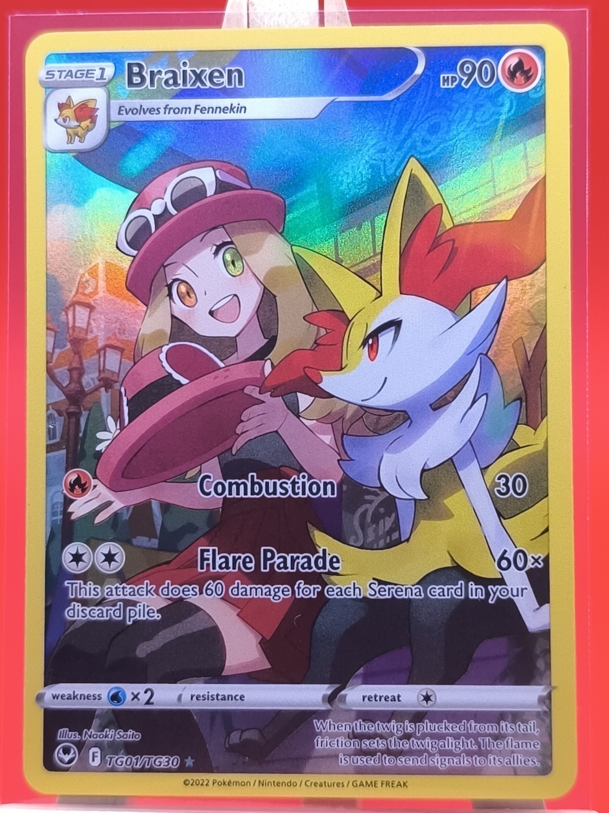 Braixen TG01/TG30 Silver Tempest Trainer Gallery Ultra Rare Pokemon Card