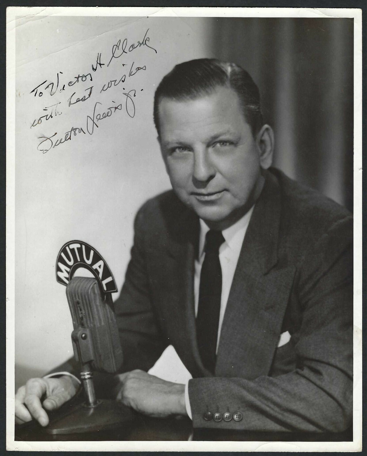 UNKNOW VINTAGE ORIGINAL PHOTO HOLLYWOOD SIGNED MUTUAL RADIO PORTRAIT