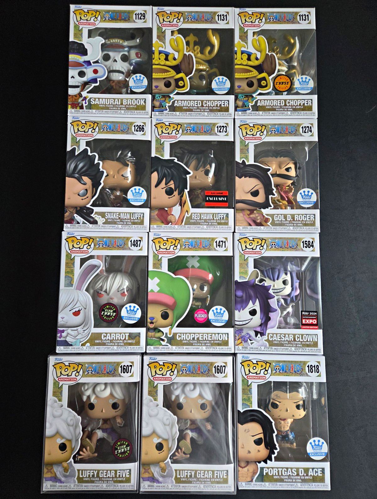 FUNKO POP ONE PIECE Lot of 12 incl. various Exclusives Chase & Flocked Mixed