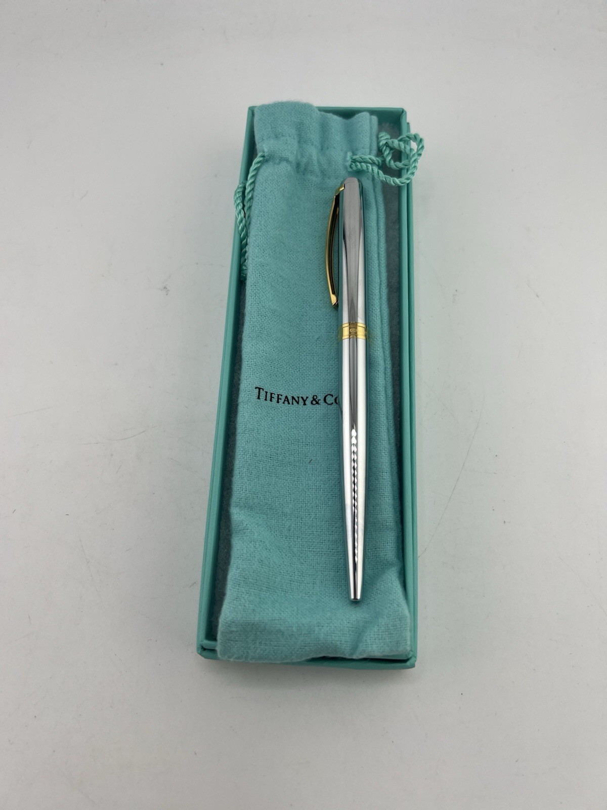 Tiffany & Co. Germany Silver & Gold Ballpoint Black Ink Pen LIVE Casino READ