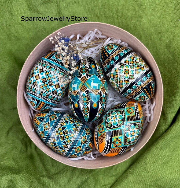 Traditional Ukrainian symbol Easter ornament SET of 5 Goose high quality easter 